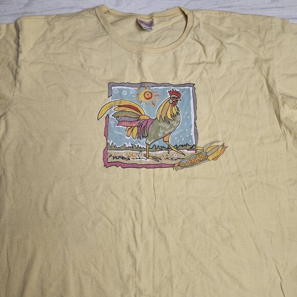 Vintage Hanes Colorful Chickens Women's Long Sleep Shirt Washington St. One Size - Picture 9 of 9